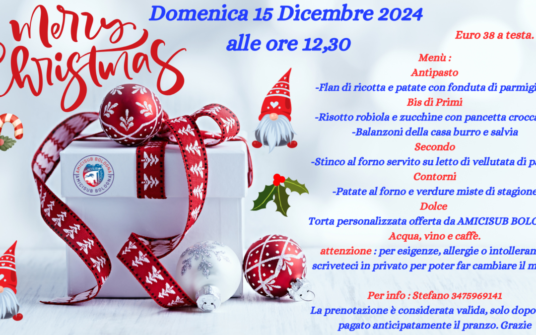 Menù del pranzo di Natale 2024